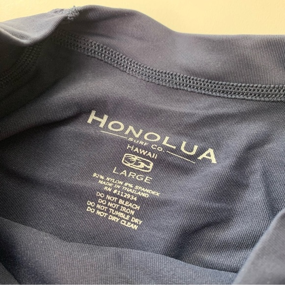 Honolua Surf Co Navy Blue Short Sleeve Rash Guard Swim Top Size Large Womens - Picture 2 of 5